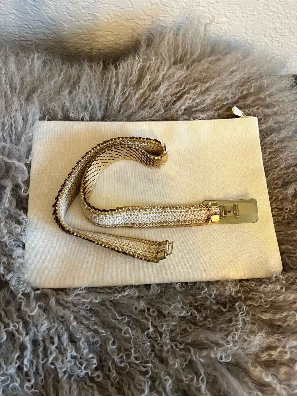 Gold Tone Textured Vintage Medallion Belt - Women Accessories belt is stretchy.